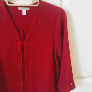 Dana Bachman Red 3/4 Sleeve Blouse